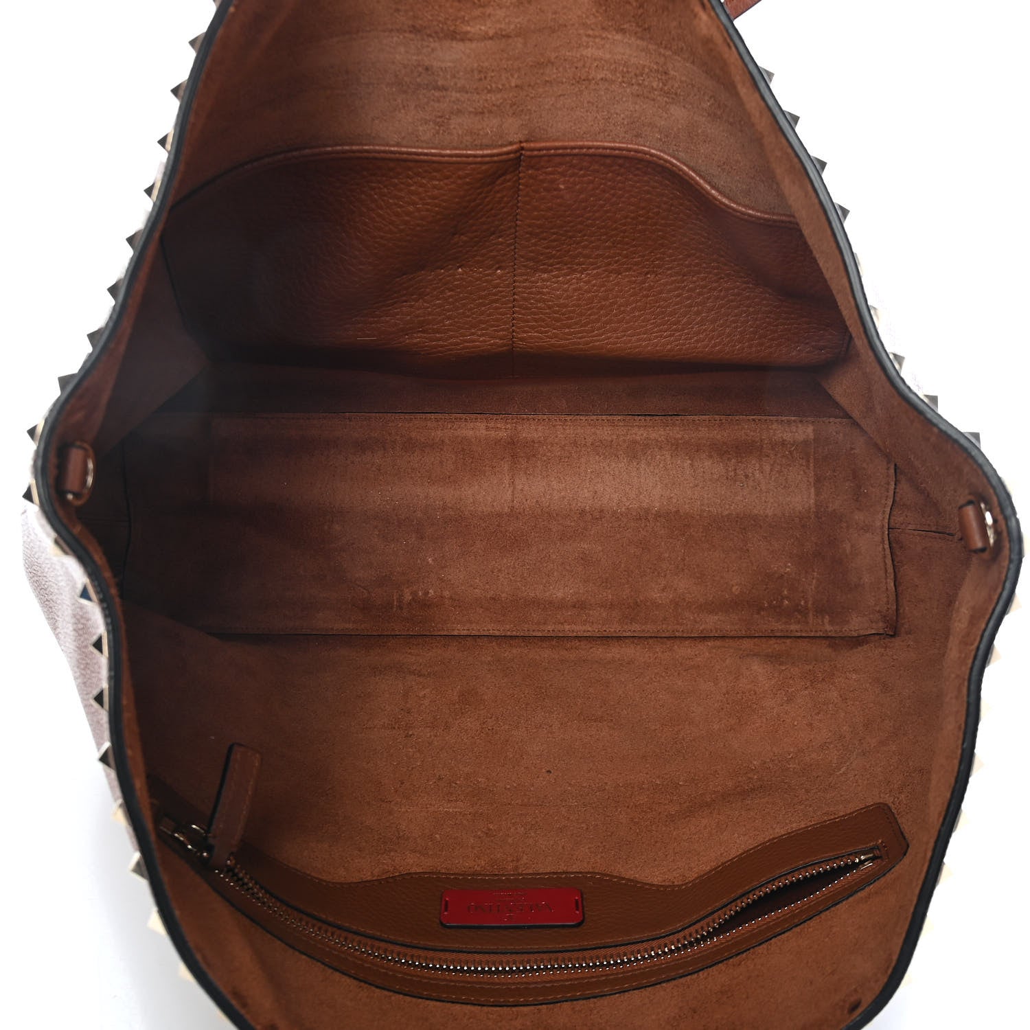 Valentino Garavani Grained Calfskin Rockstud Shoulder Tote Bright Cognac 10 of 14