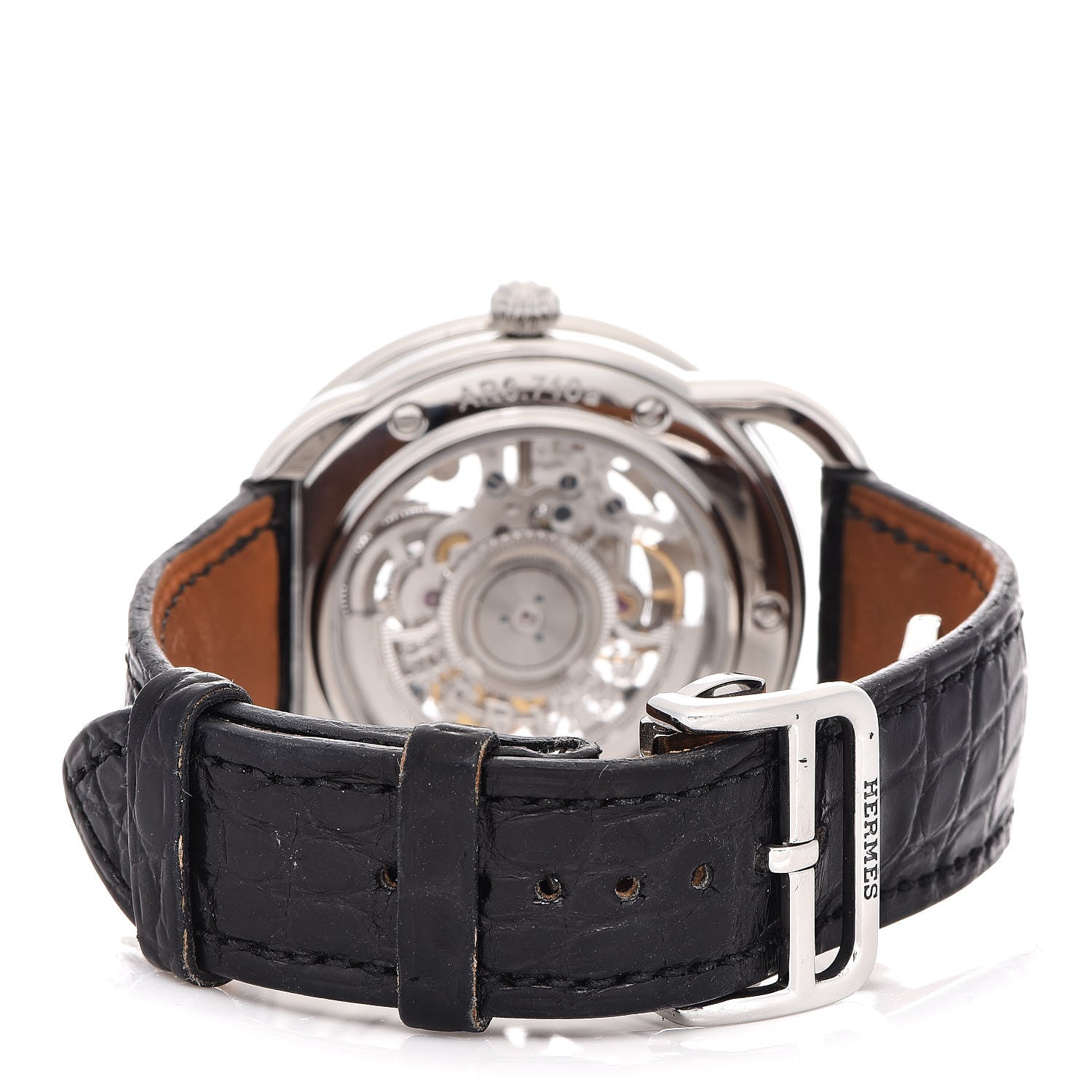 Hermes Stainless Steel Alligator 41mm Arceau Squelette Automatic Watch Noir 4 of 10