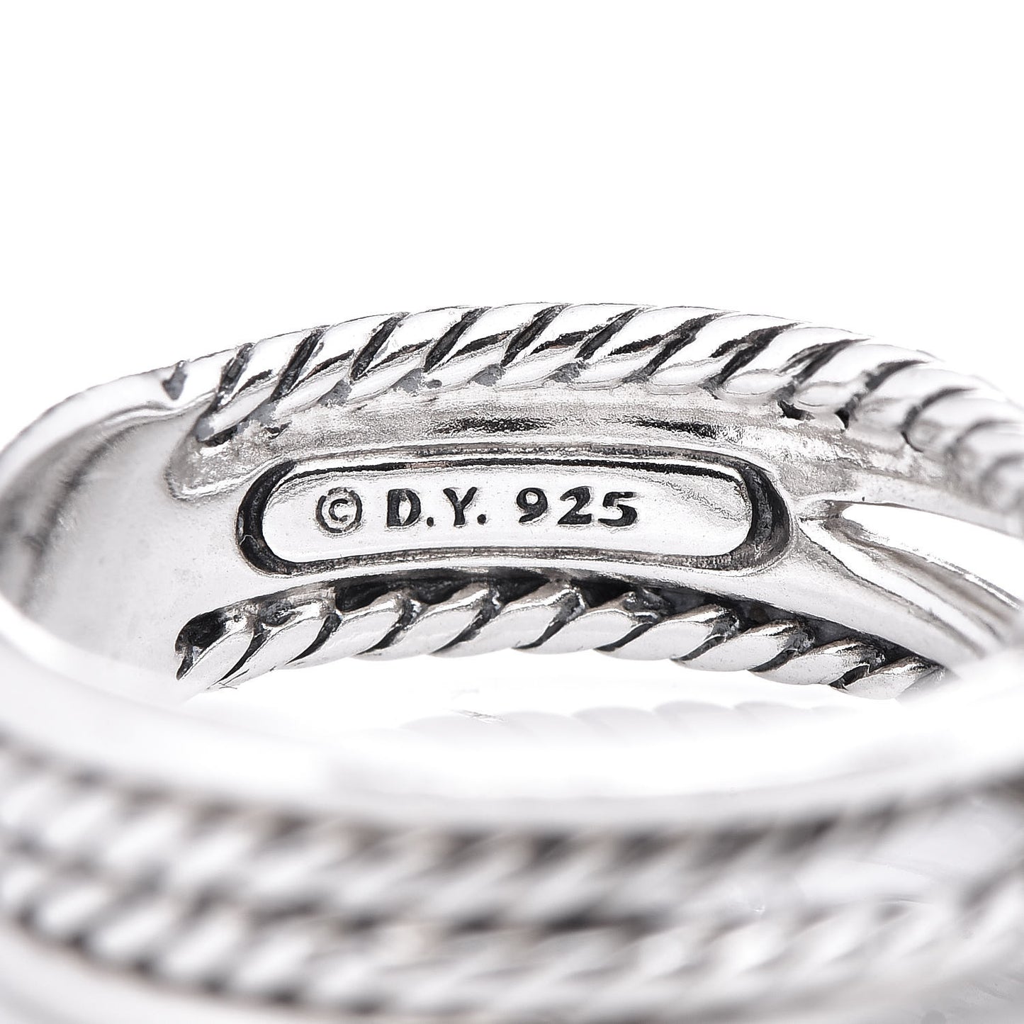 Sterling Silver Diamond X Crossover Ring 52 6