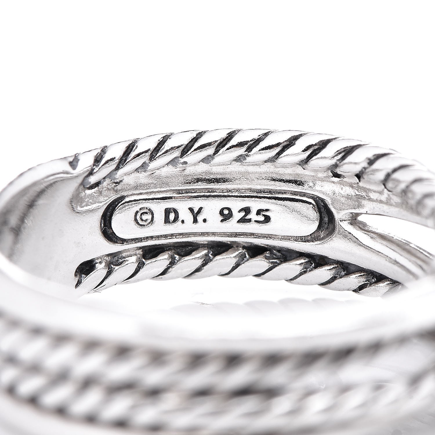 David Yurman Sterling Silver Diamond X Crossover Ring 52 6 5 of 5