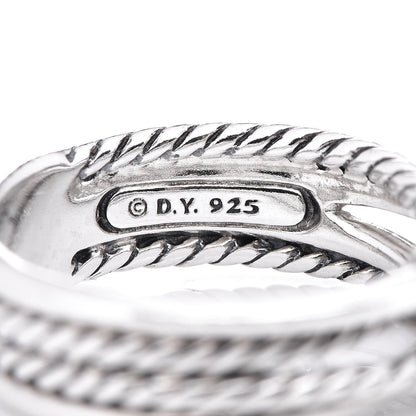 David Yurman Sterling Silver Diamond X Crossover Ring 52 6 5 of 5