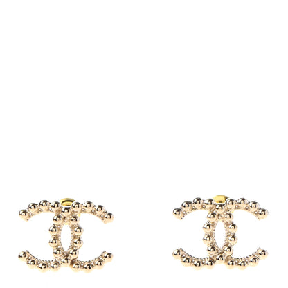 Chanel Metal Bead CC Earrings Gold 1 of 4