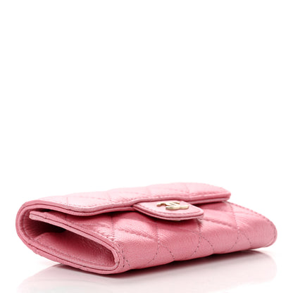 Chanel Cloudy Pearly Goatskin Quilted Flap Card Holder Wallet Light Pink 4 of 8