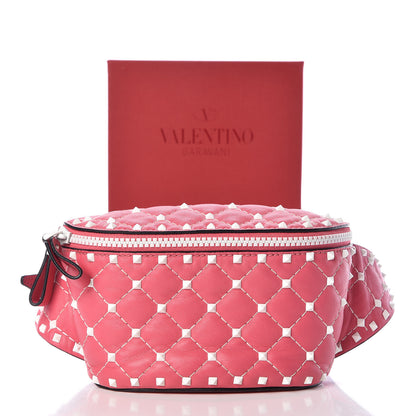 Valentino Garavani Lambskin Free Rockstud Spike Belt Bag 85 Shadow Pink 10 of 10
