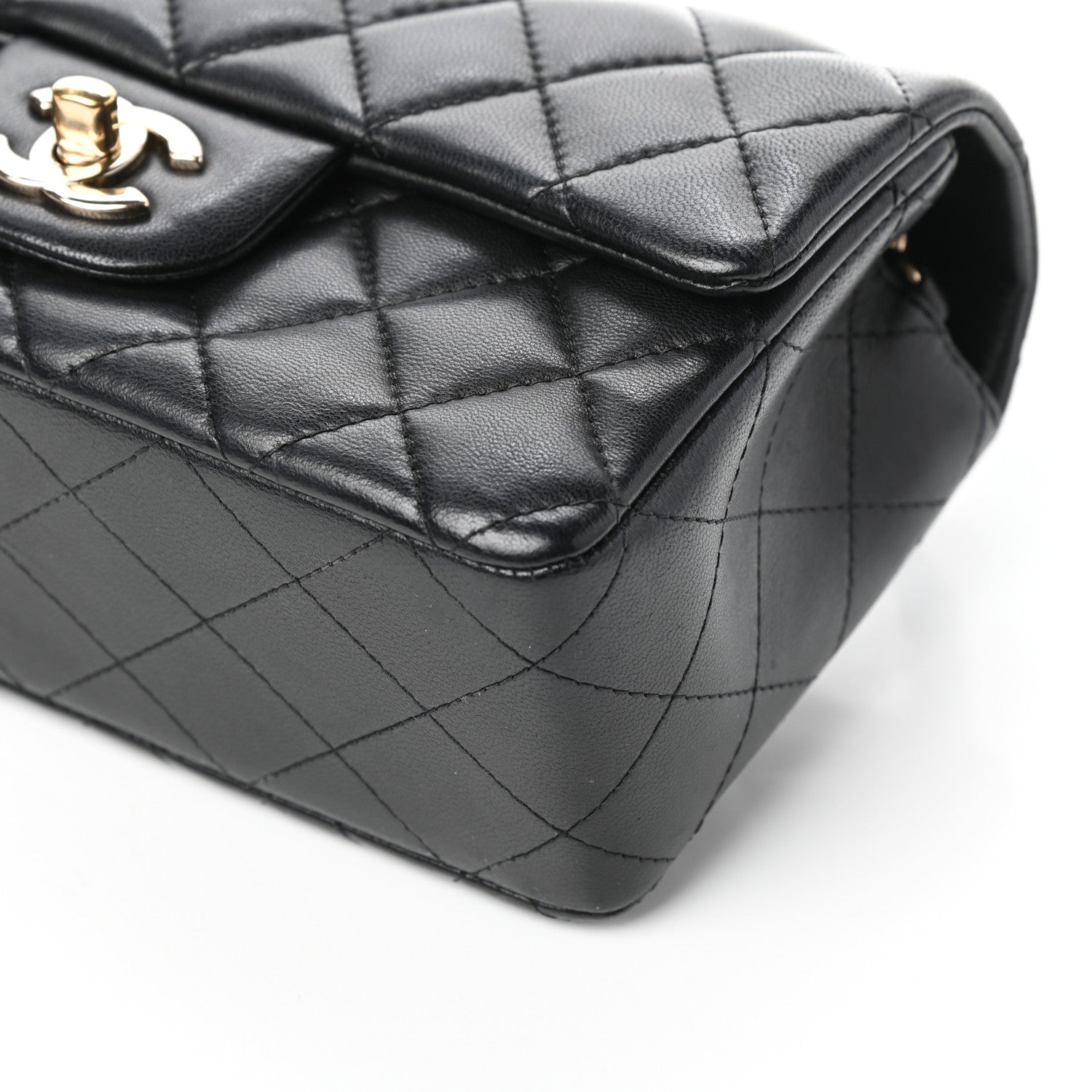 Chanel Lambskin Quilted Mini Rectangular Flap Black 10 of 10