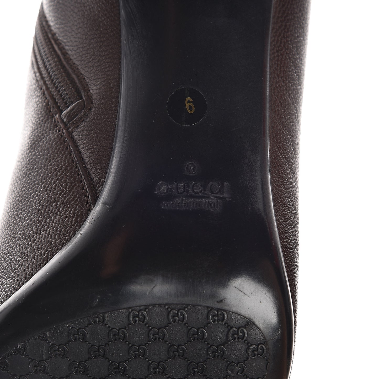 Grained Calfskin Pointed Toe Bootie 9 Brown