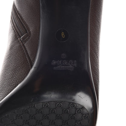 Gucci Grained Calfskin Pointed Toe Bootie 9 Brown 7 of 12