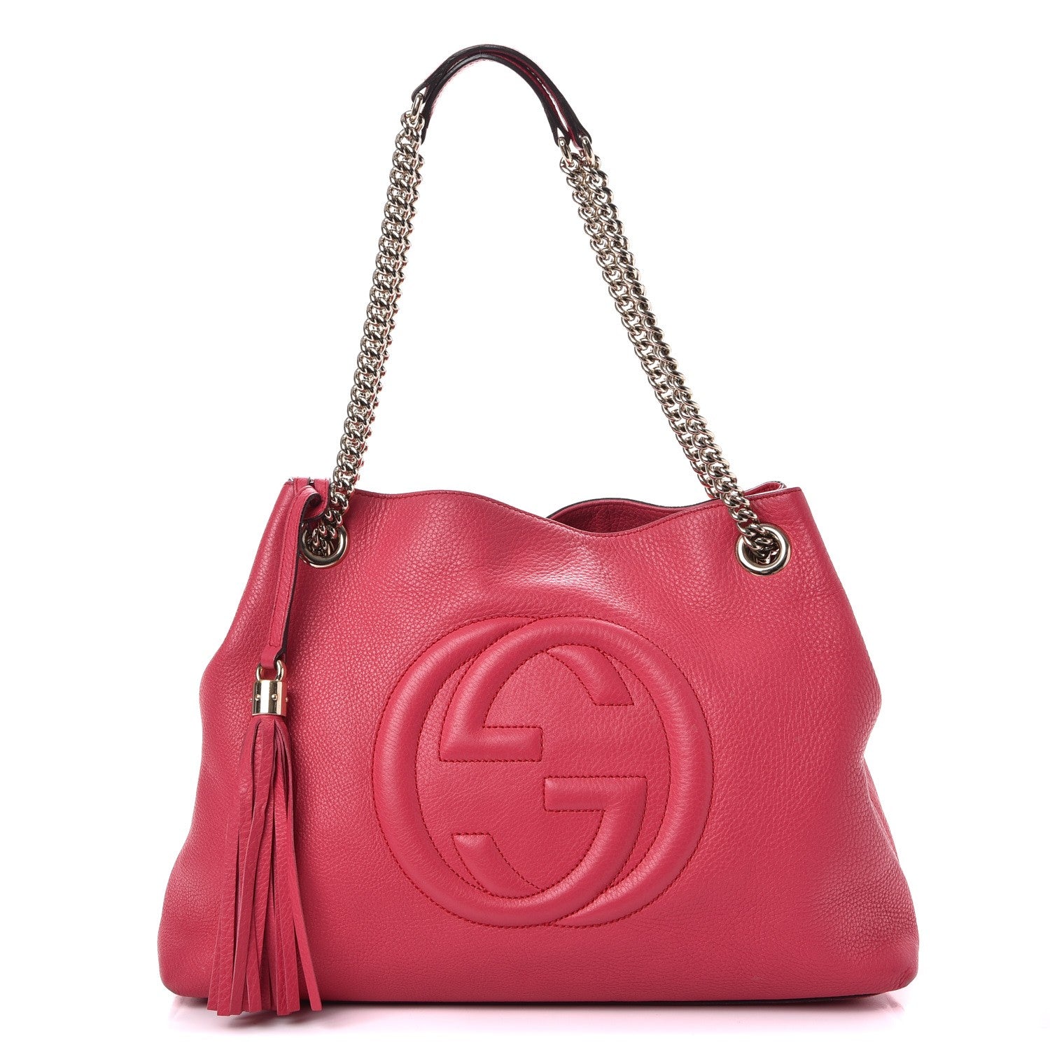 Gucci Pebbled Calfskin Medium Soho Chain Shoulder Bag Pink 1 of 11