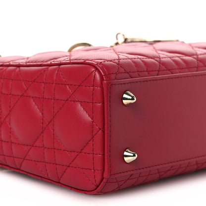 Christian Dior Lambskin Cannage Small My ABCDior Lady Dior Red 9 of 12