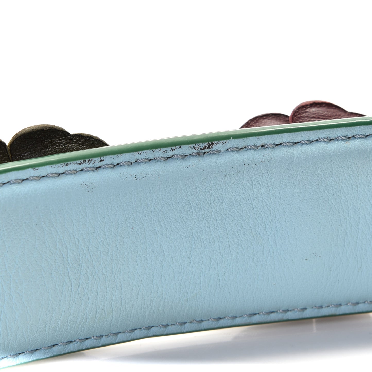 Vitello Dolce Flowerland Bi-Color Studded Strap You White Ice Multicolor