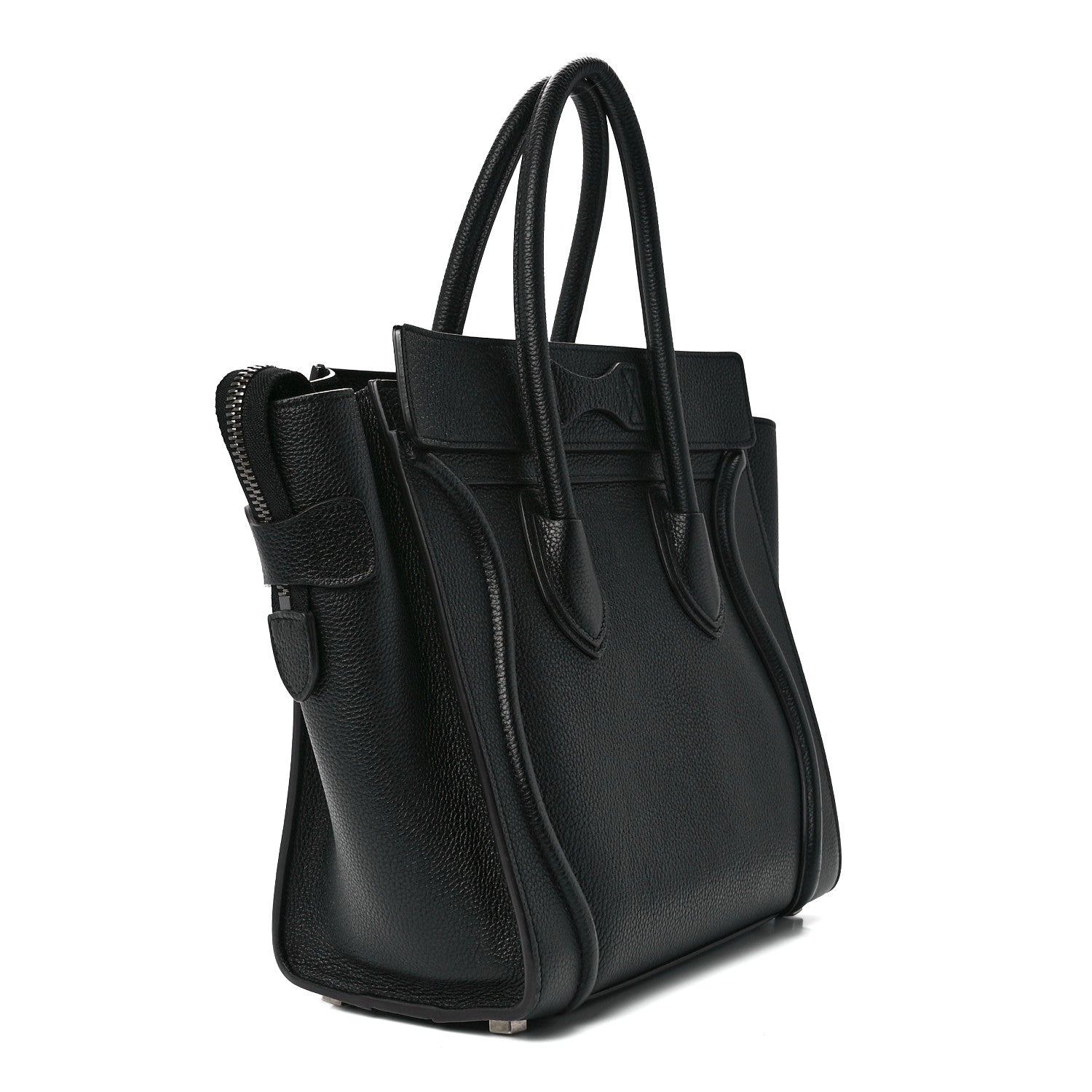 Celine Drummed Calfskin Micro Luggage Black 3 of 10
