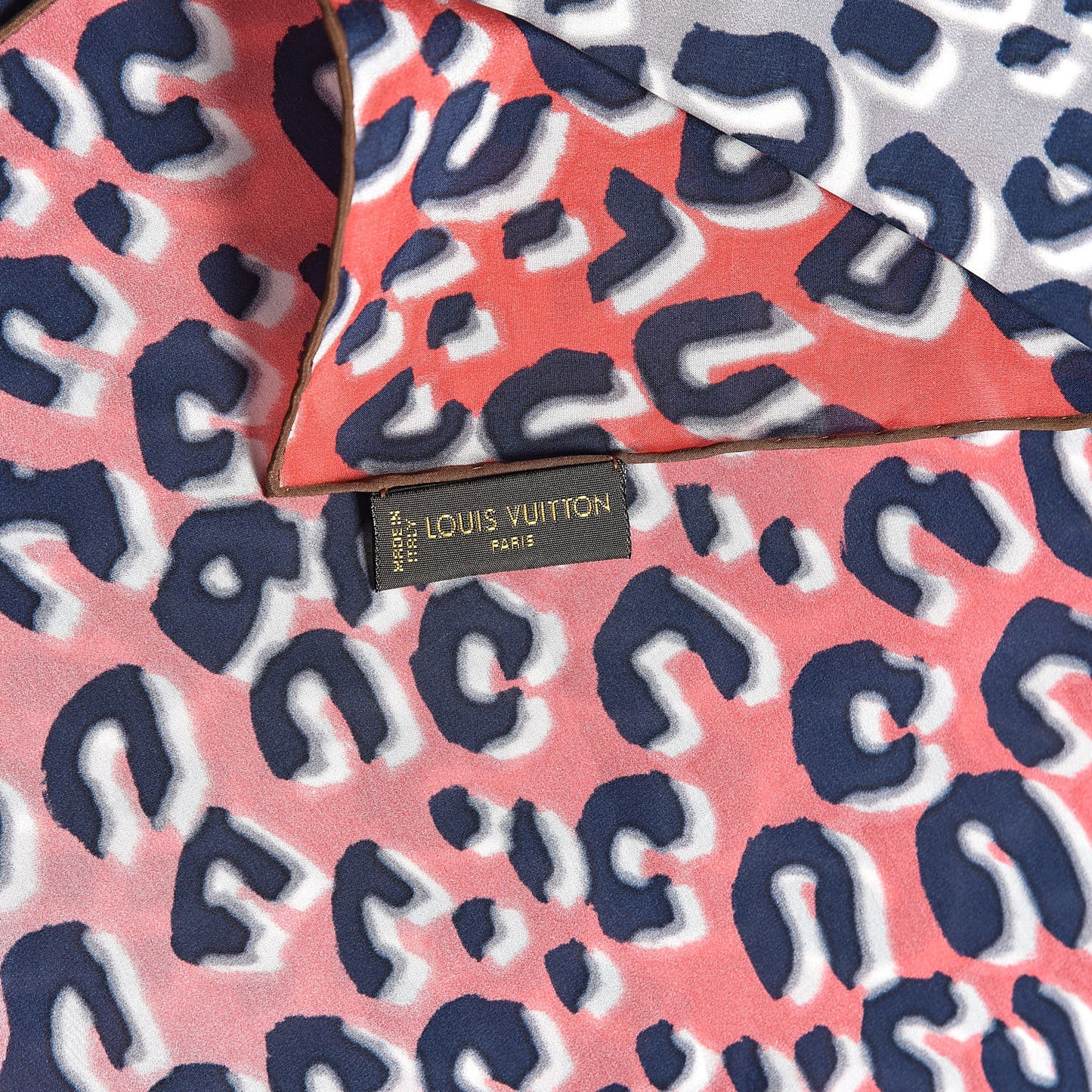 Silk Leopard Scarf Rouge