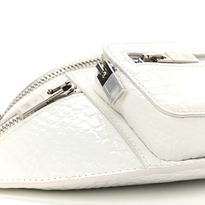 Alexander Wang Crocodile Embossed Patent Mini Top Handle Attica Belt Bag White 9 of 11