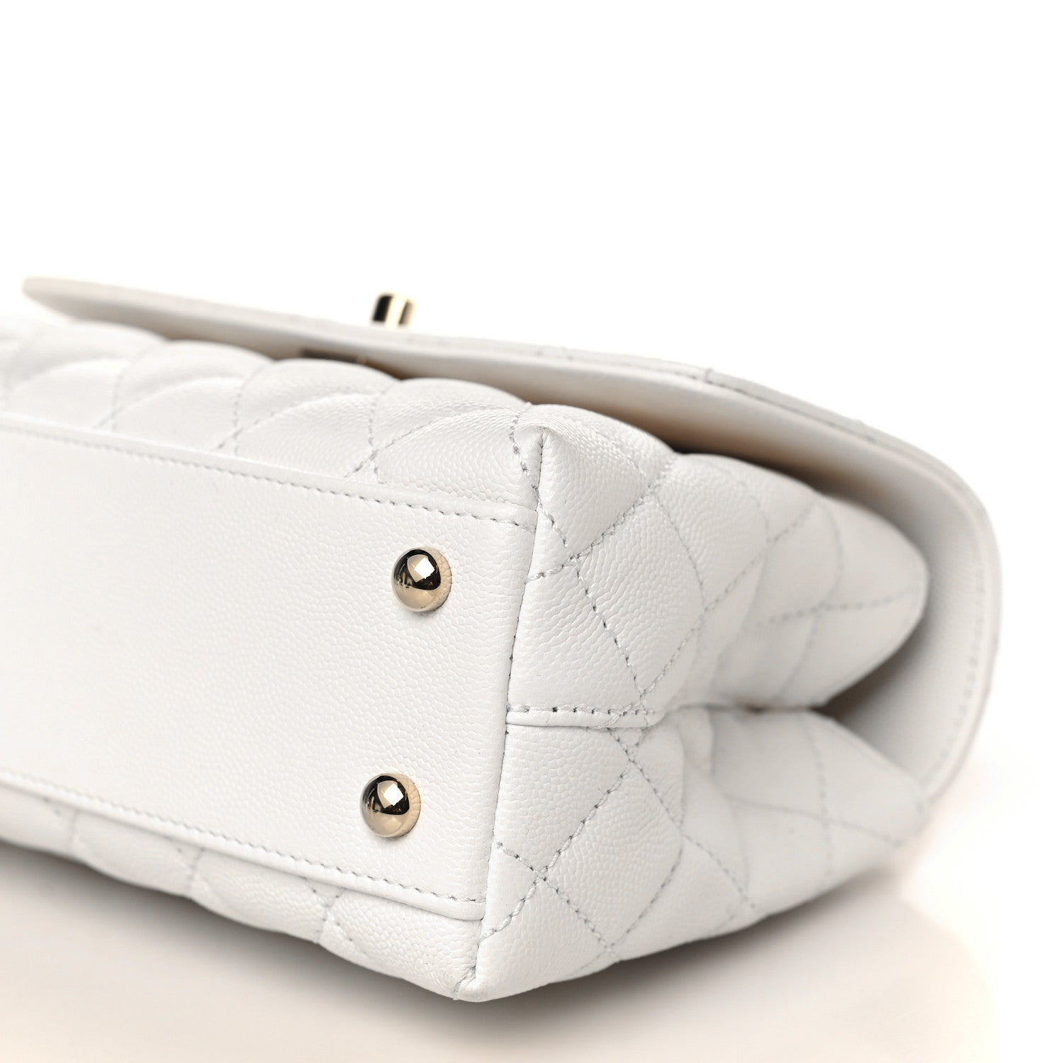 Chanel Caviar Quilted Mini Coco Handle Flap White 8 of 11