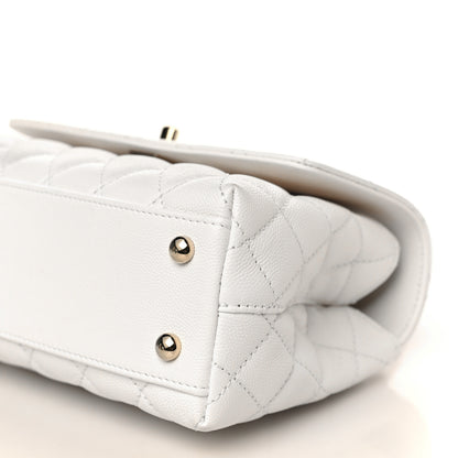 Chanel Caviar Quilted Mini Coco Handle Flap White 8 of 11