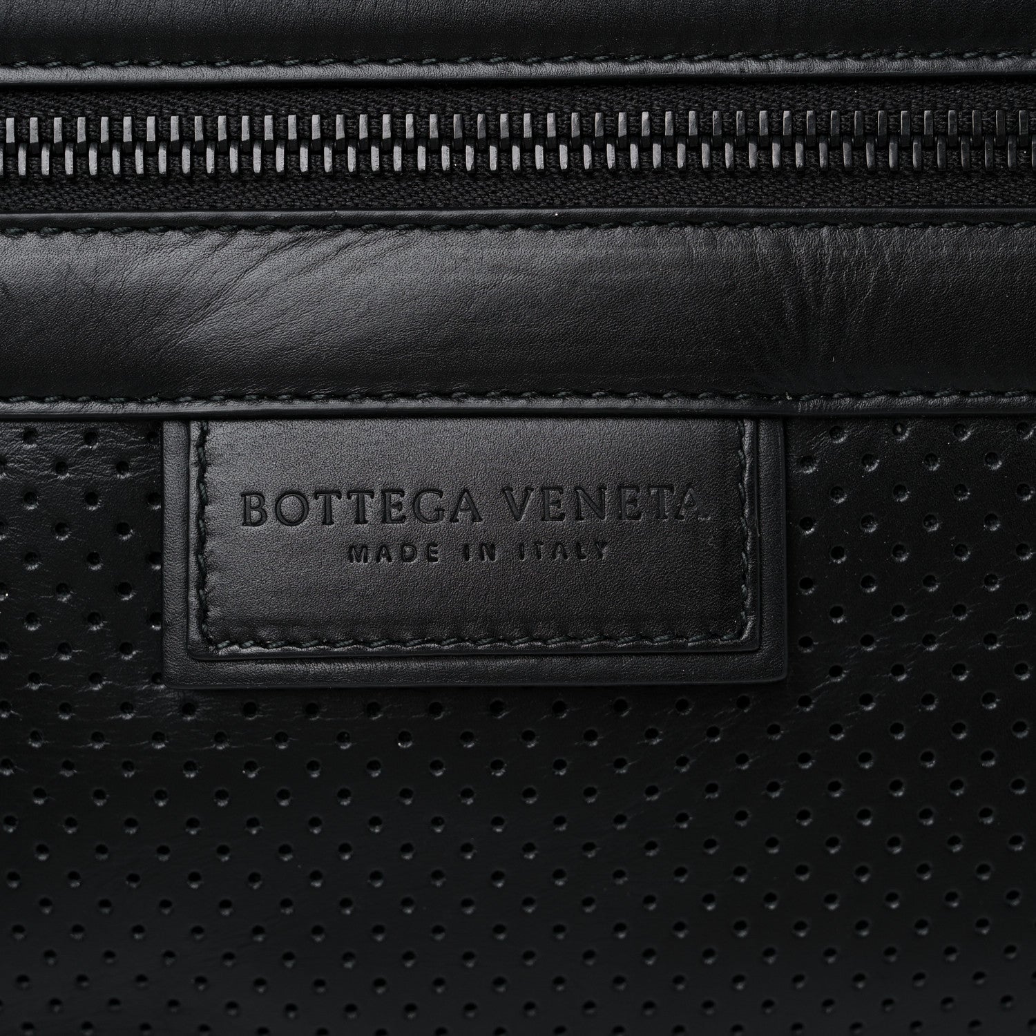 Bottega Veneta Perforated Calfskin Leggero Intrecciato Belt Bag Black 6 of 13