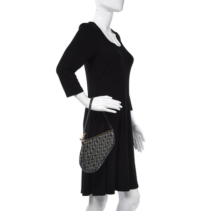 Christian Dior Monogram Mini Saddle Pochette Navy 2 of 7