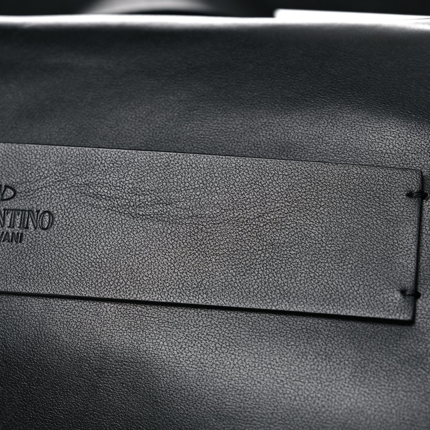 Grained Calfskin Rockstud Backpack Black