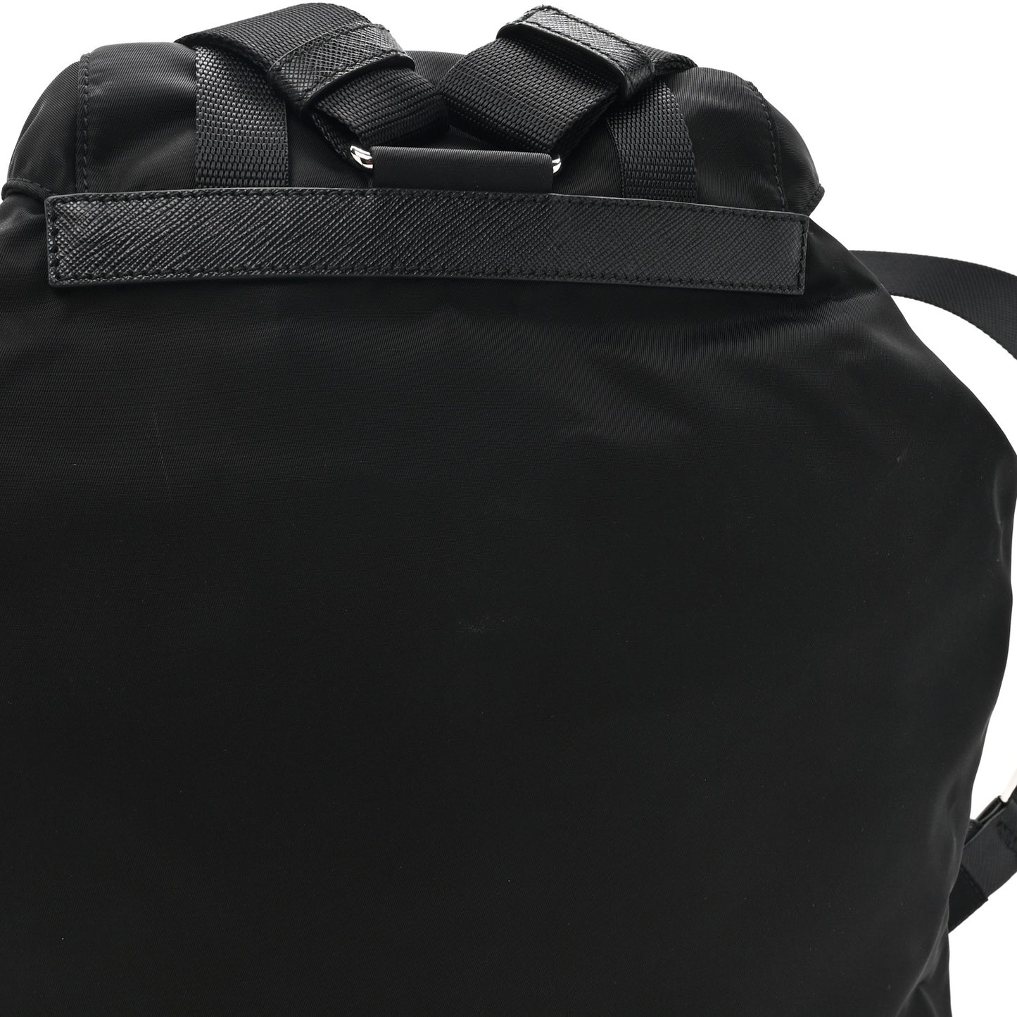 Nylon Vela Saffiano Medium Backpack Black