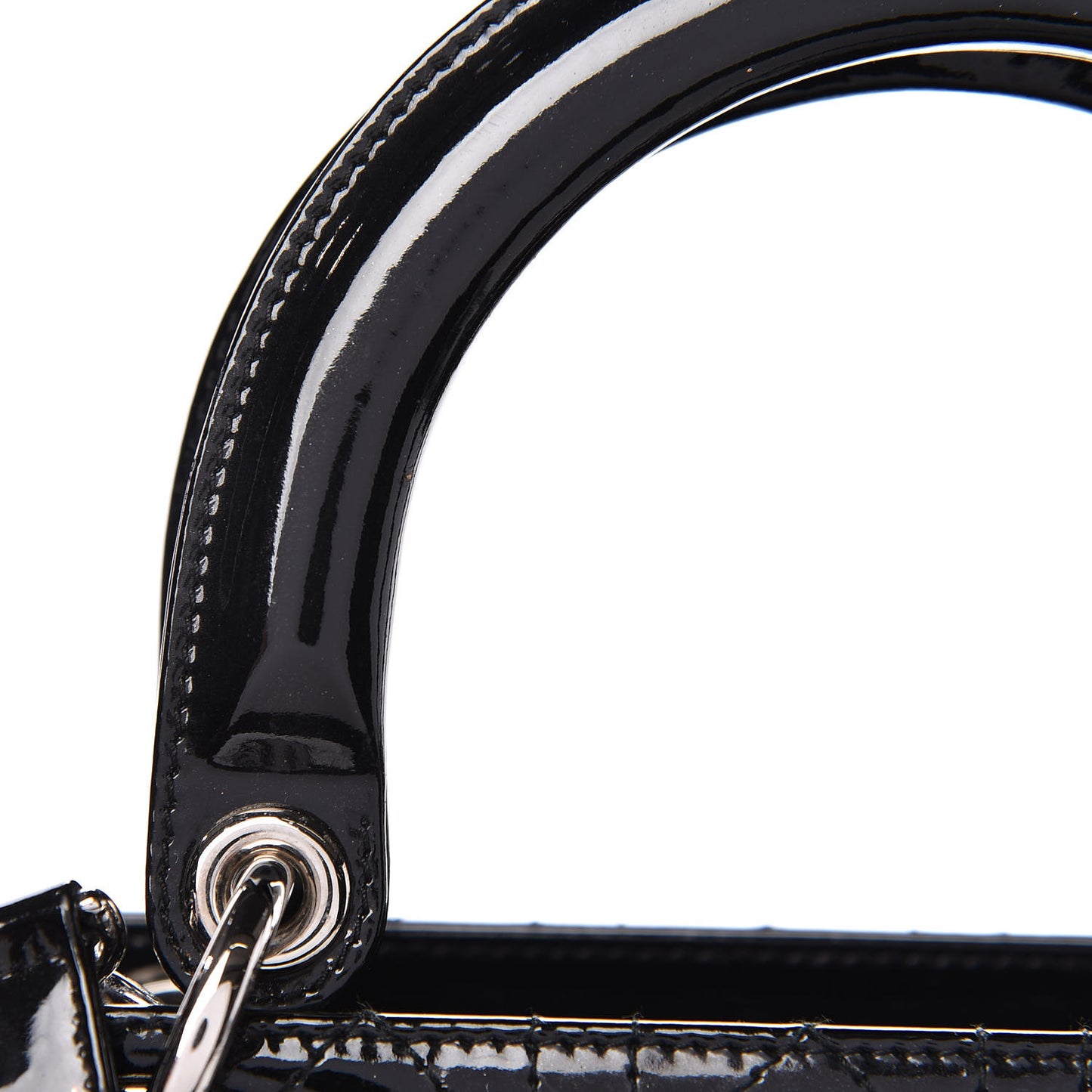 Patent Cannage Medium Lady Dior Black