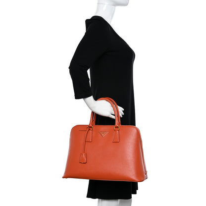 Prada Saffiano Lux Medium Promenade Tote Papaya 2 of 11