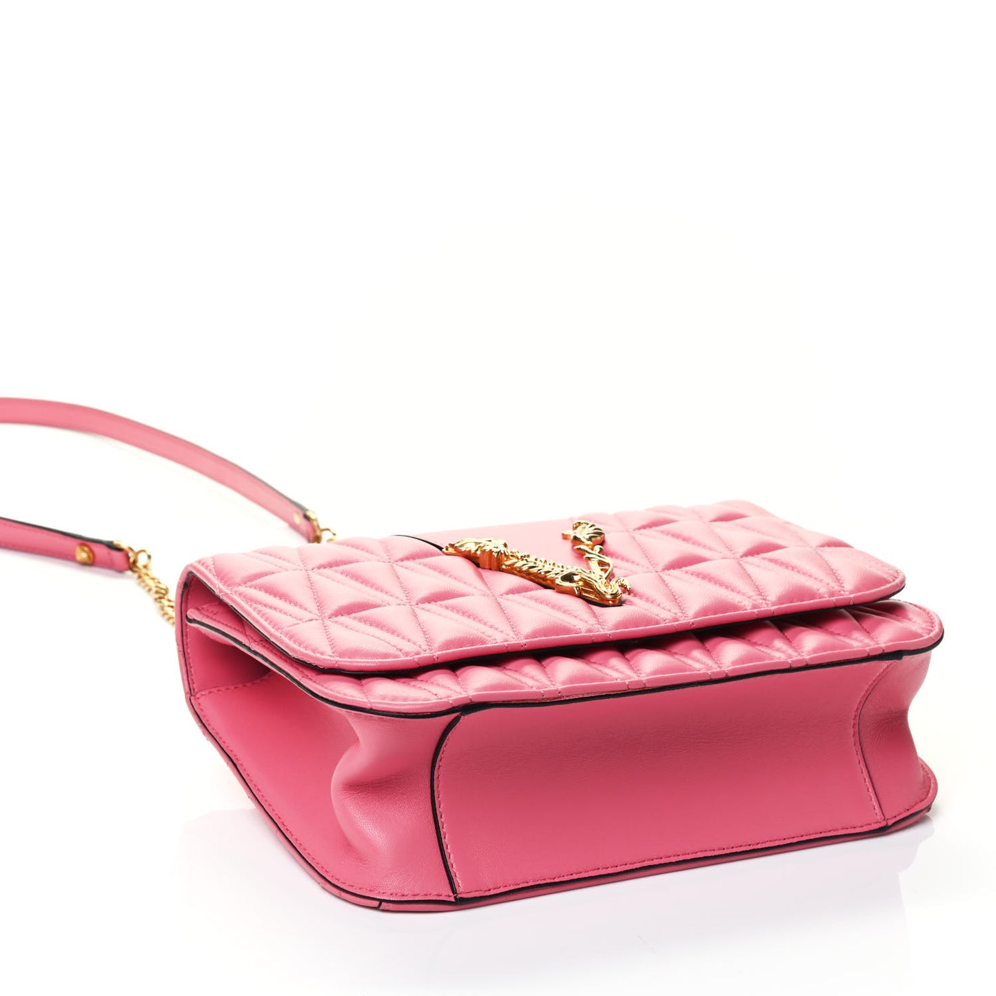 Nappa Quilted Virtus Top Handle Shoulder Bag Blush