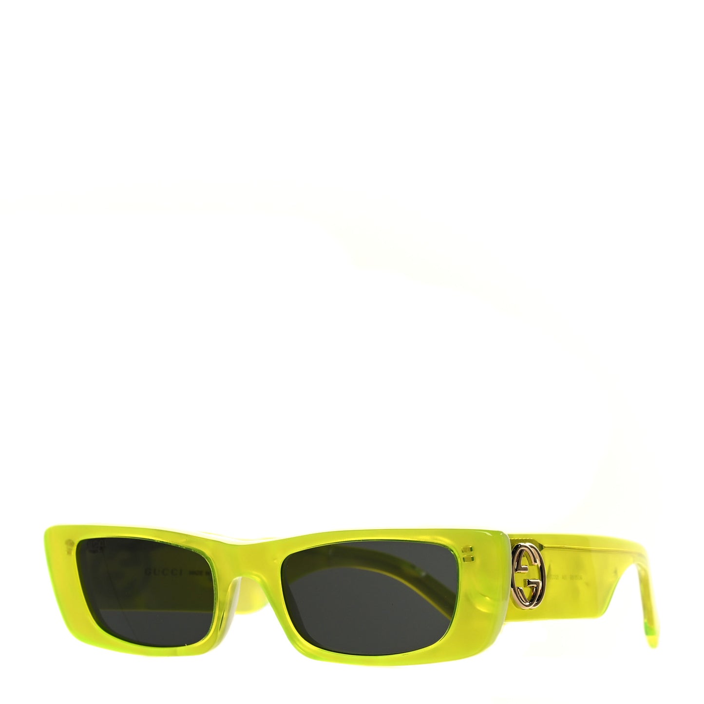 Acetate Rectangular Sunglasses GG0516S Fluorescent Yellow