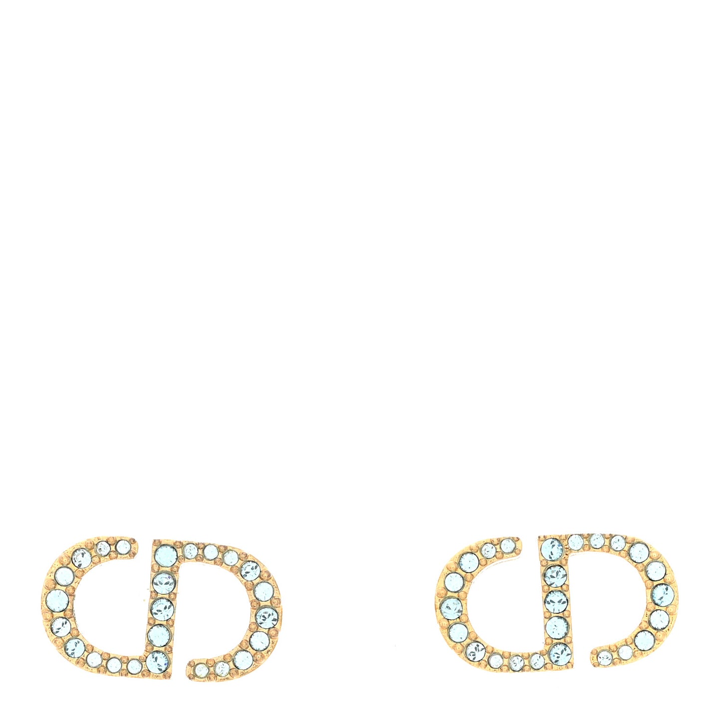 Crystal CD Earrings Blue Gold