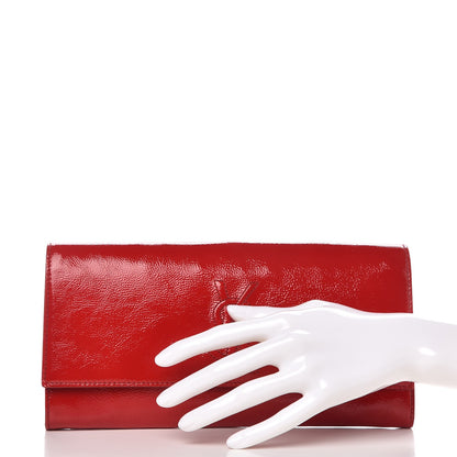 Saint Laurent Textured Patent Small Belle De Jour Clutch Red 2 of 8