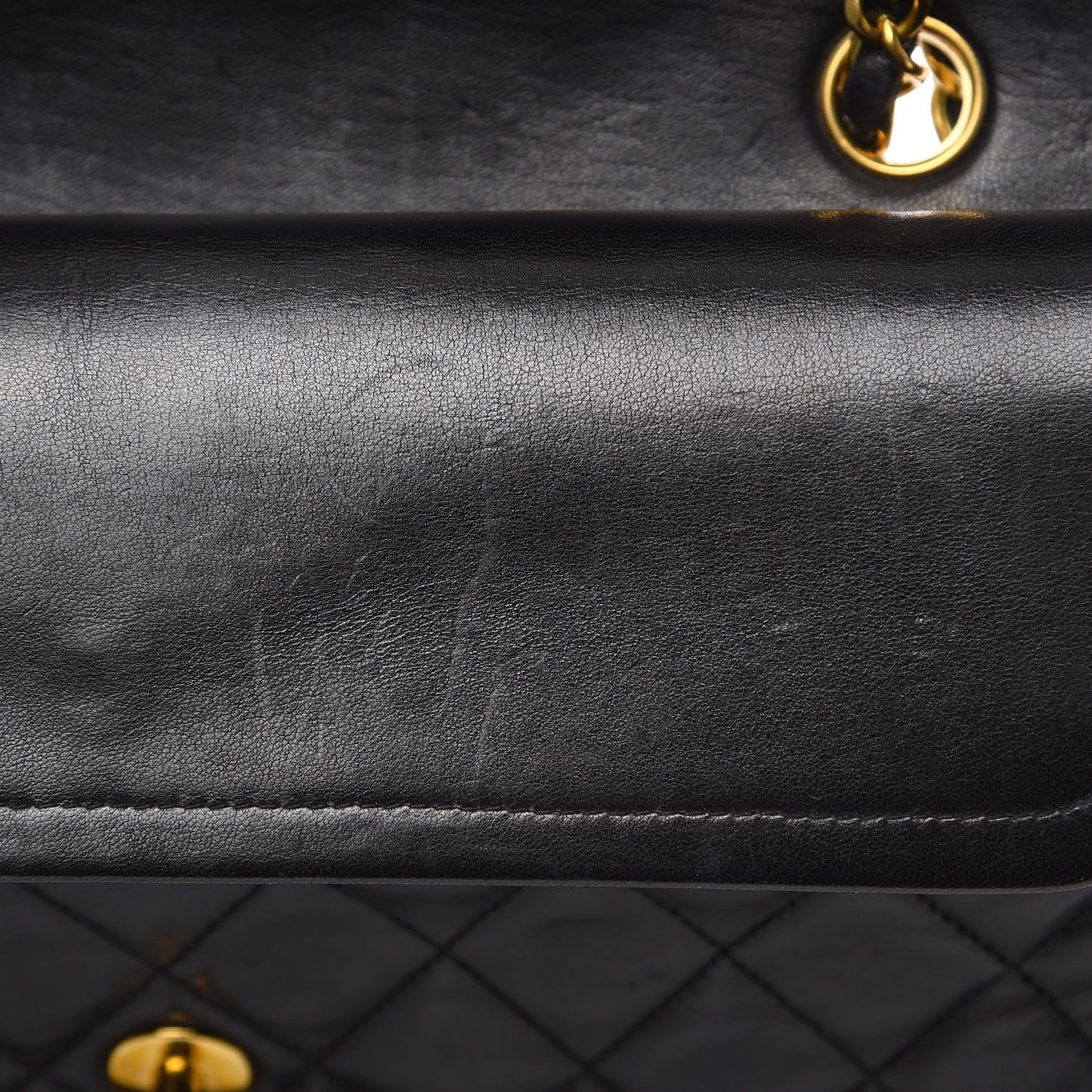 Lambskin Quilted Medium Double Flap Black