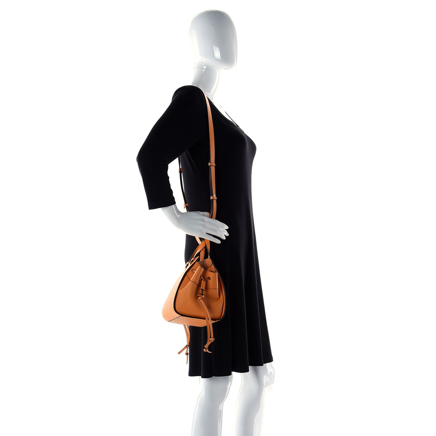 Calfskin Mini Hammock Shoulder Bag Amber
