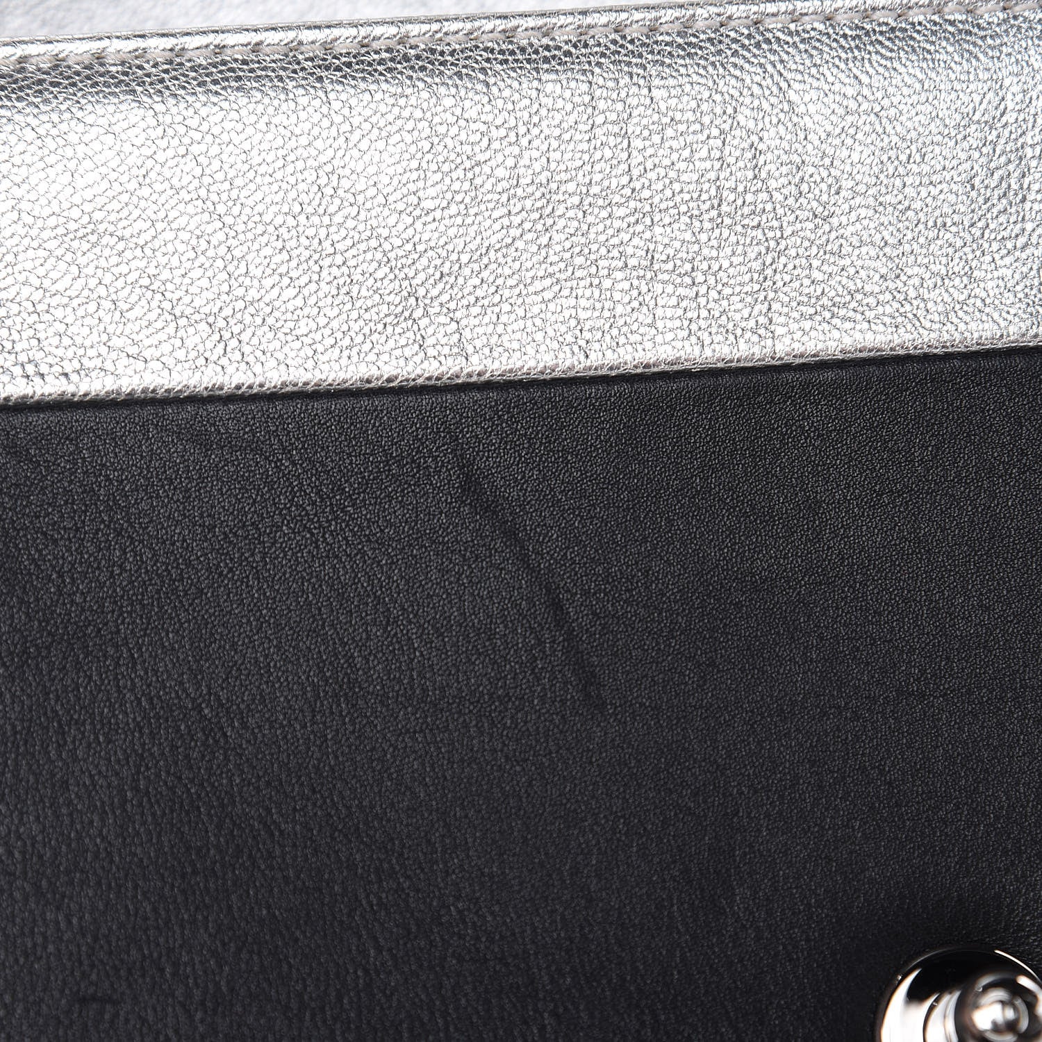 Chanel Metallic Goatskin Calfskin Medium Boy Flap Silver Black 14 of 15