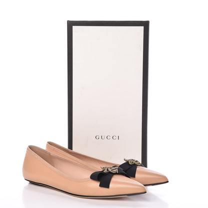 Gucci Malaga Kid Moody Bee Flats 37.5 Pink Apricot Black 9 of 9