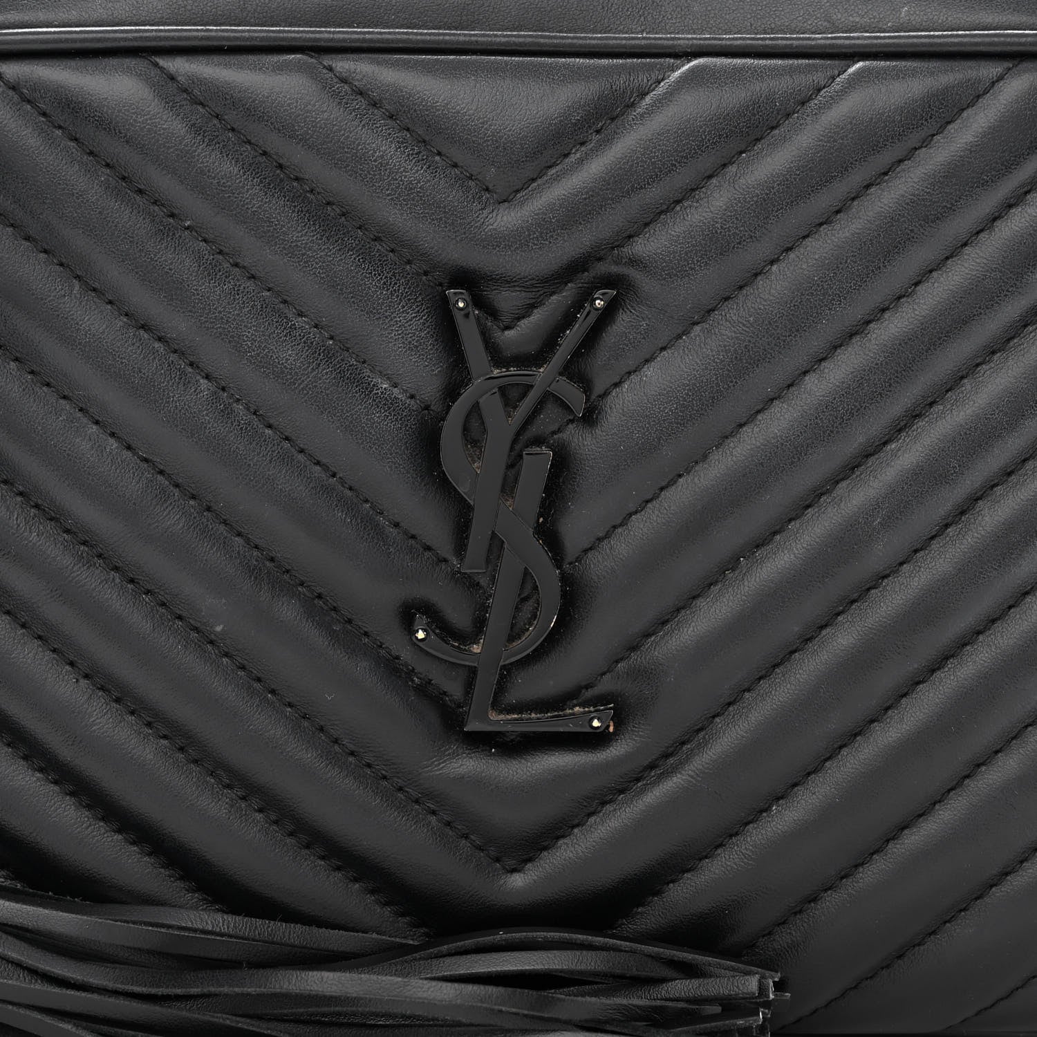 Saint Laurent Calfskin Matelasse Monogram Monochrome Lou Camera Bag Black 10 of 18