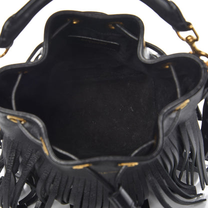 Saint Laurent Calfskin Small Emmanuelle Fringe Hobo Bag Black 6 of 9