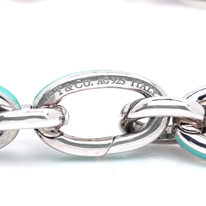 Tiffany Sterling Silver Enamel Clasping Link Bracelet Blue 5 of 5