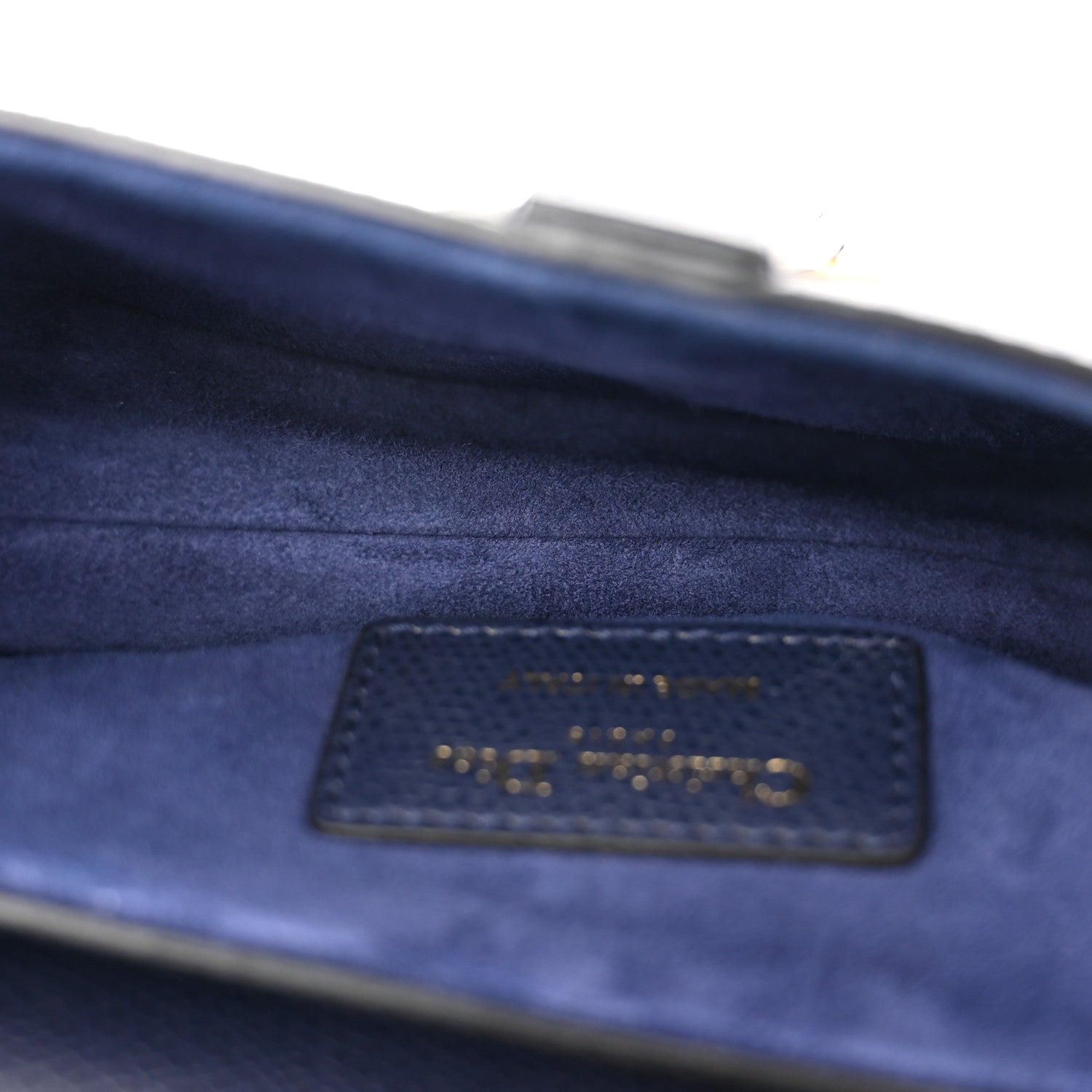 Christian Dior Grained Calfskin Mini Saddle Bag Navy 5 of 10