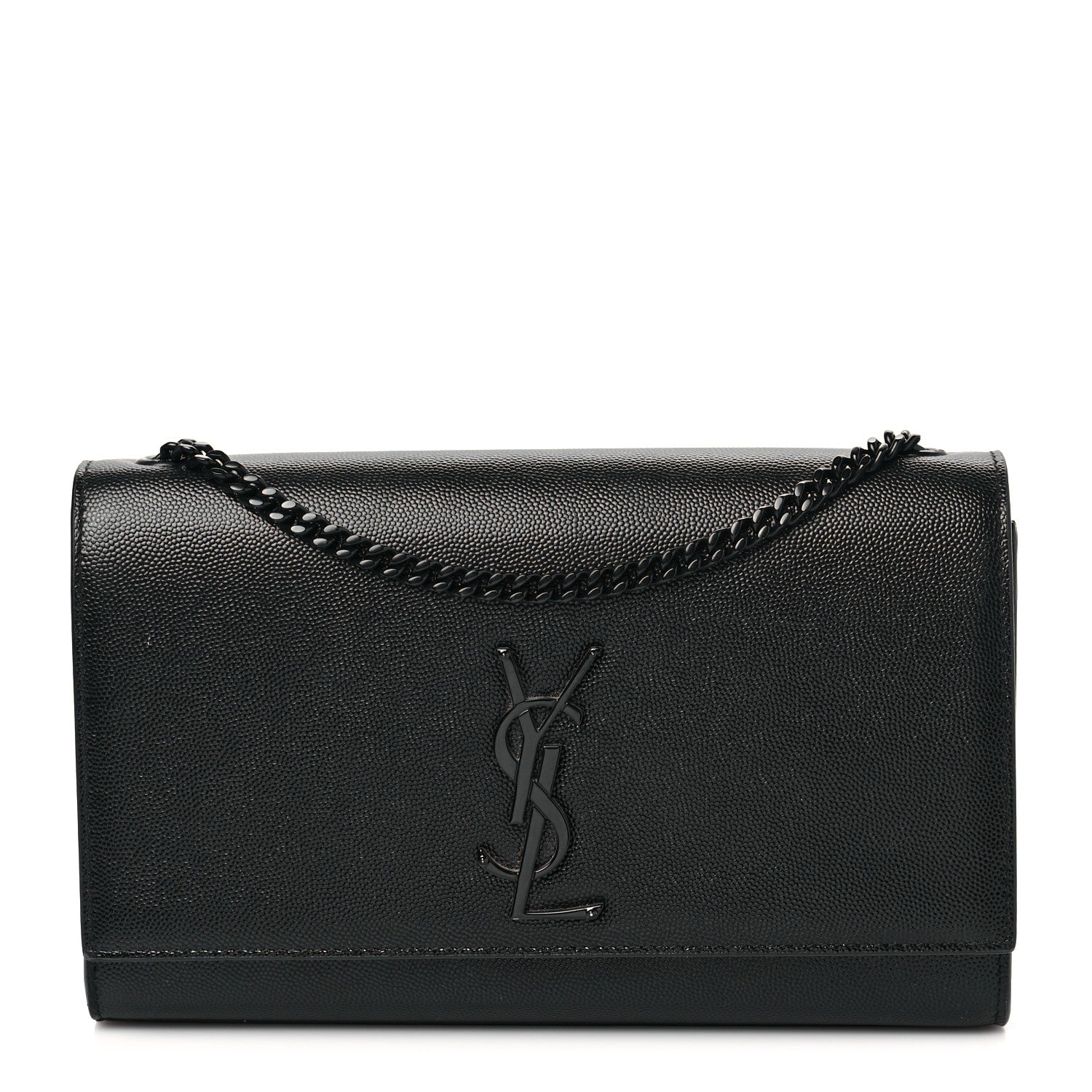 Saint Laurent Grain De Poudre Medium Classic Monogram Kate Satchel Black 1 of 8