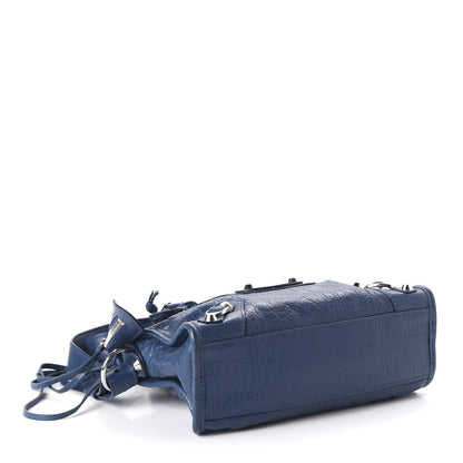 Balenciaga Agneau Classic Silver Hardware Mini City Bleu Profond 4 of 11