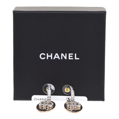 Chanel Crystal CC Tag Drop Earrings Gold 5 of 5