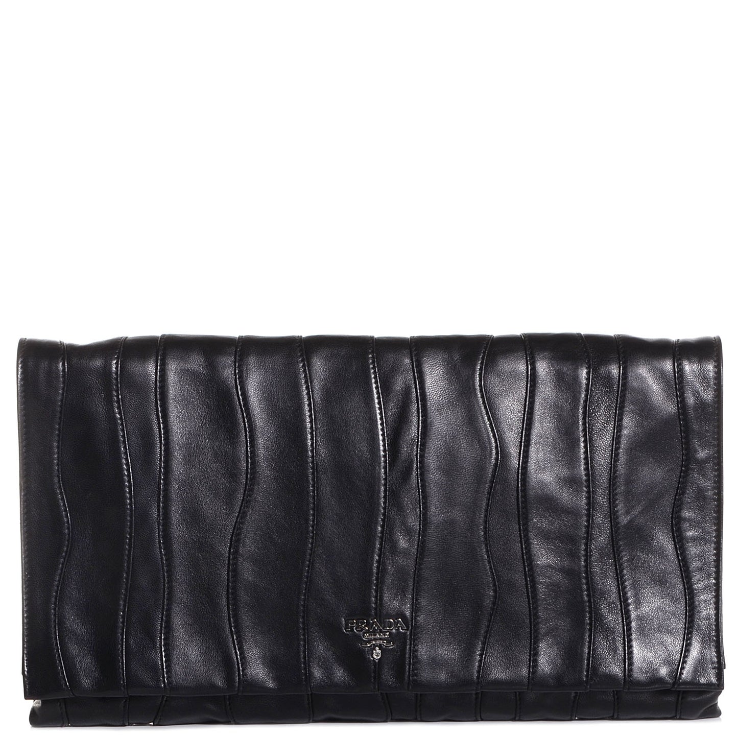 Nappa Stripes Clutch Nero Black