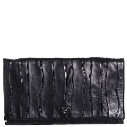 Prada Nappa Stripes Clutch Nero Black 1 of 8