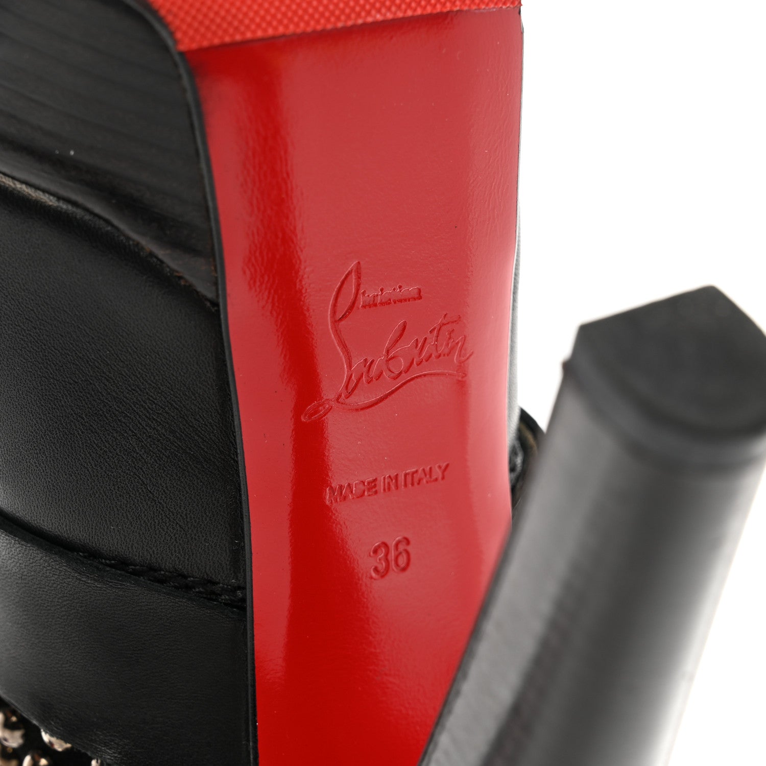 Christian Louboutin Calfskin VIP Suede Marisa 140 Studded Boots 36 Black 6 of 7