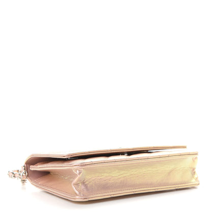 Chanel Iridescent Calfskin Quilted Wallet On Chain WOC Pink 4 of 9