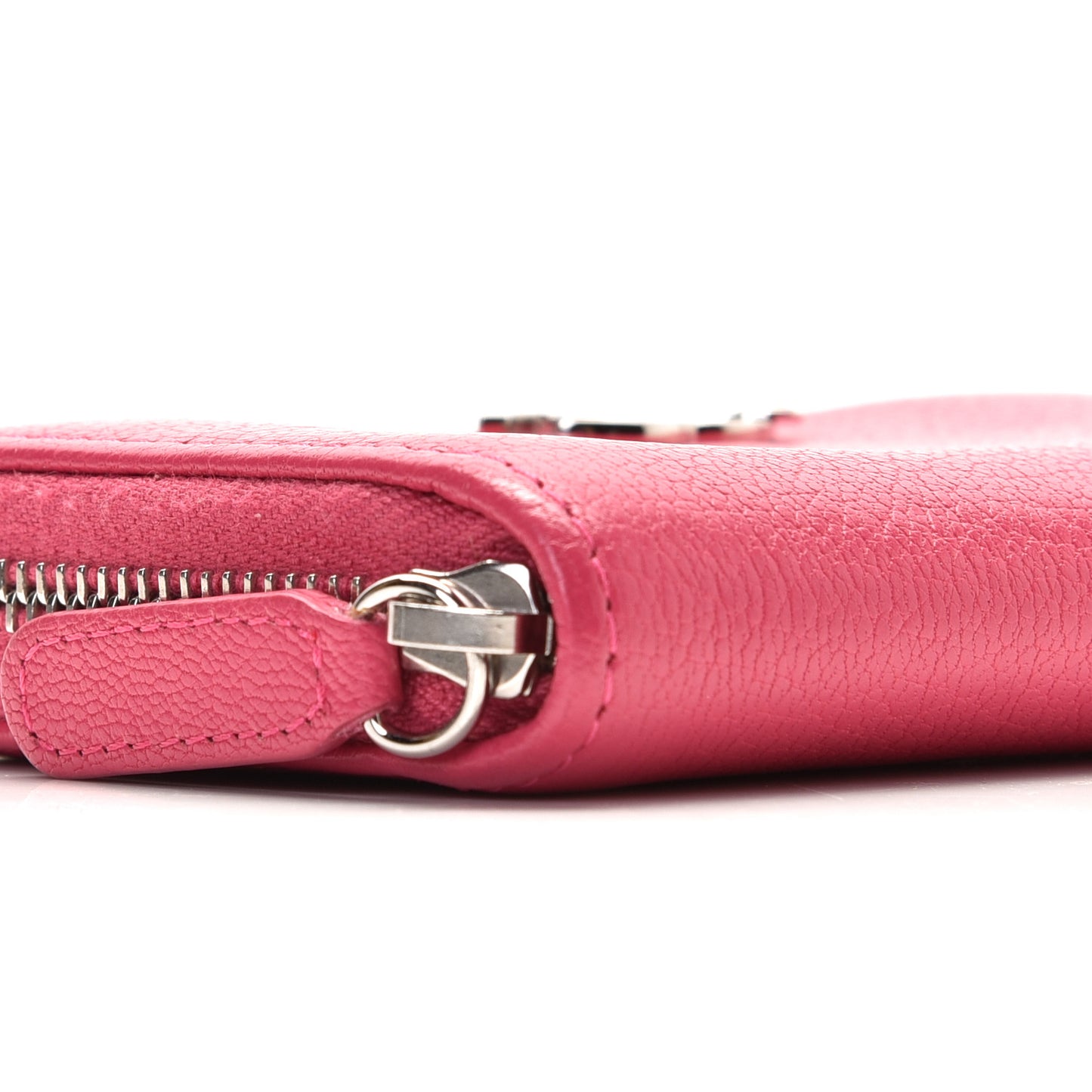 Goatskin Zip Coin Purse Fuchsia