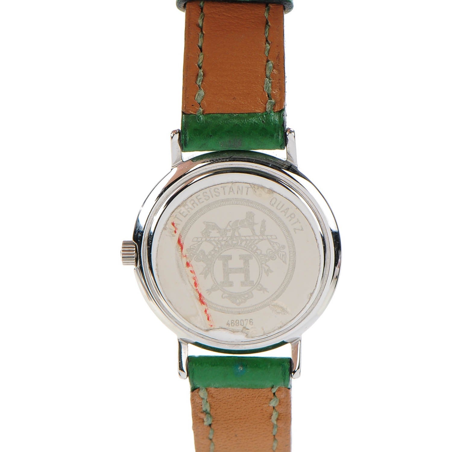 Hermes Stainless Steel Courchevel 25mm Meteor Quartz Watch Vert Clair 3 of 4