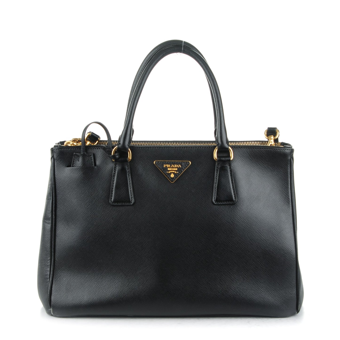 Saffiano Large Galleria Double Zip Tote Black