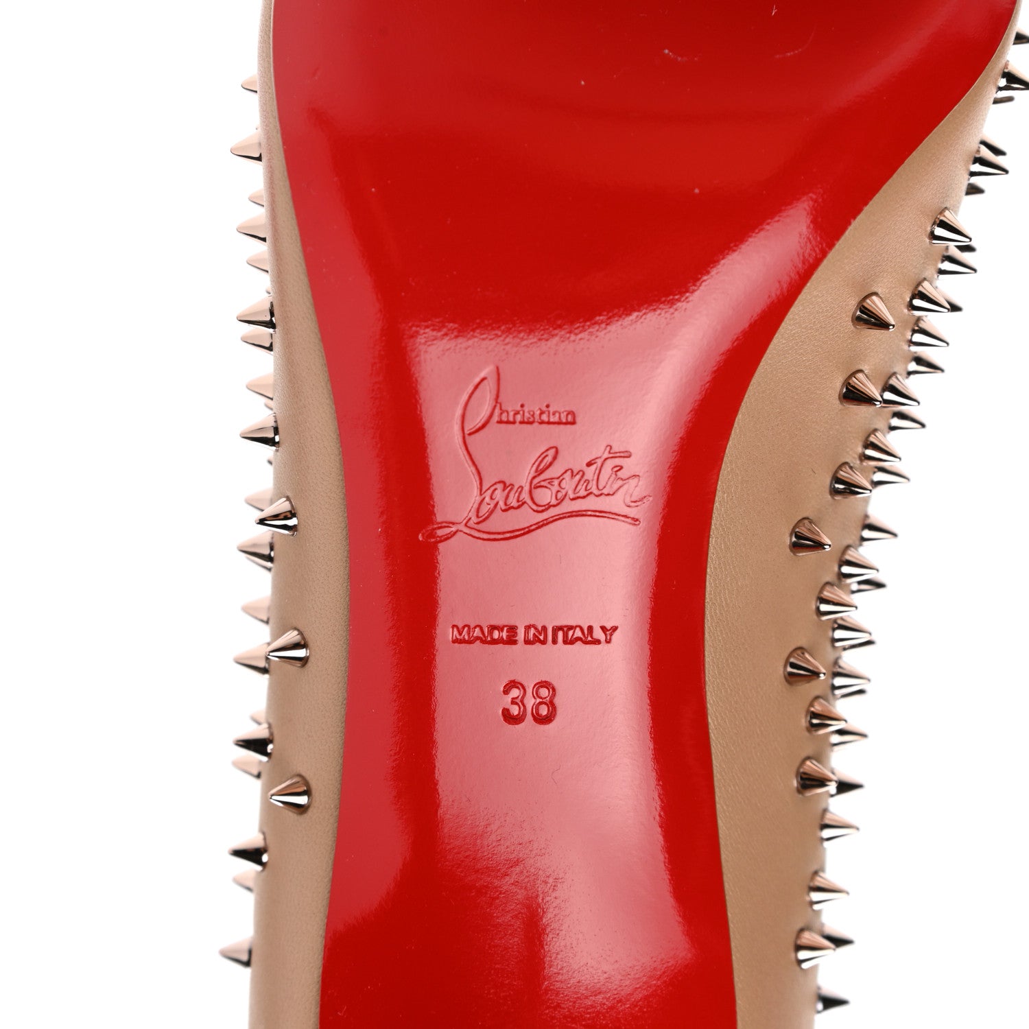 Christian Louboutin Patent Pigalle Spikes 85 Pumps 38 Nude 6 of 11