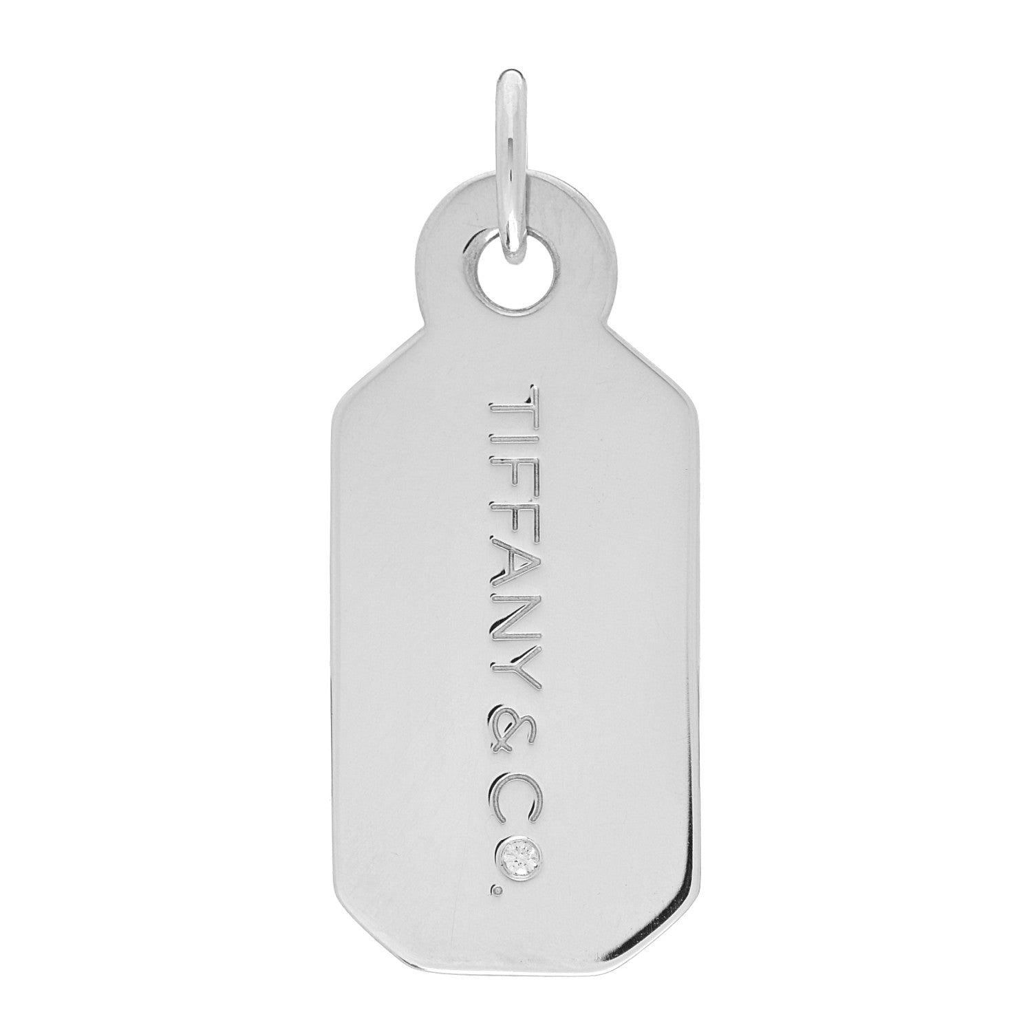 Tiffany Sterling Silver Diamond Price Tag Charm 1 of 3