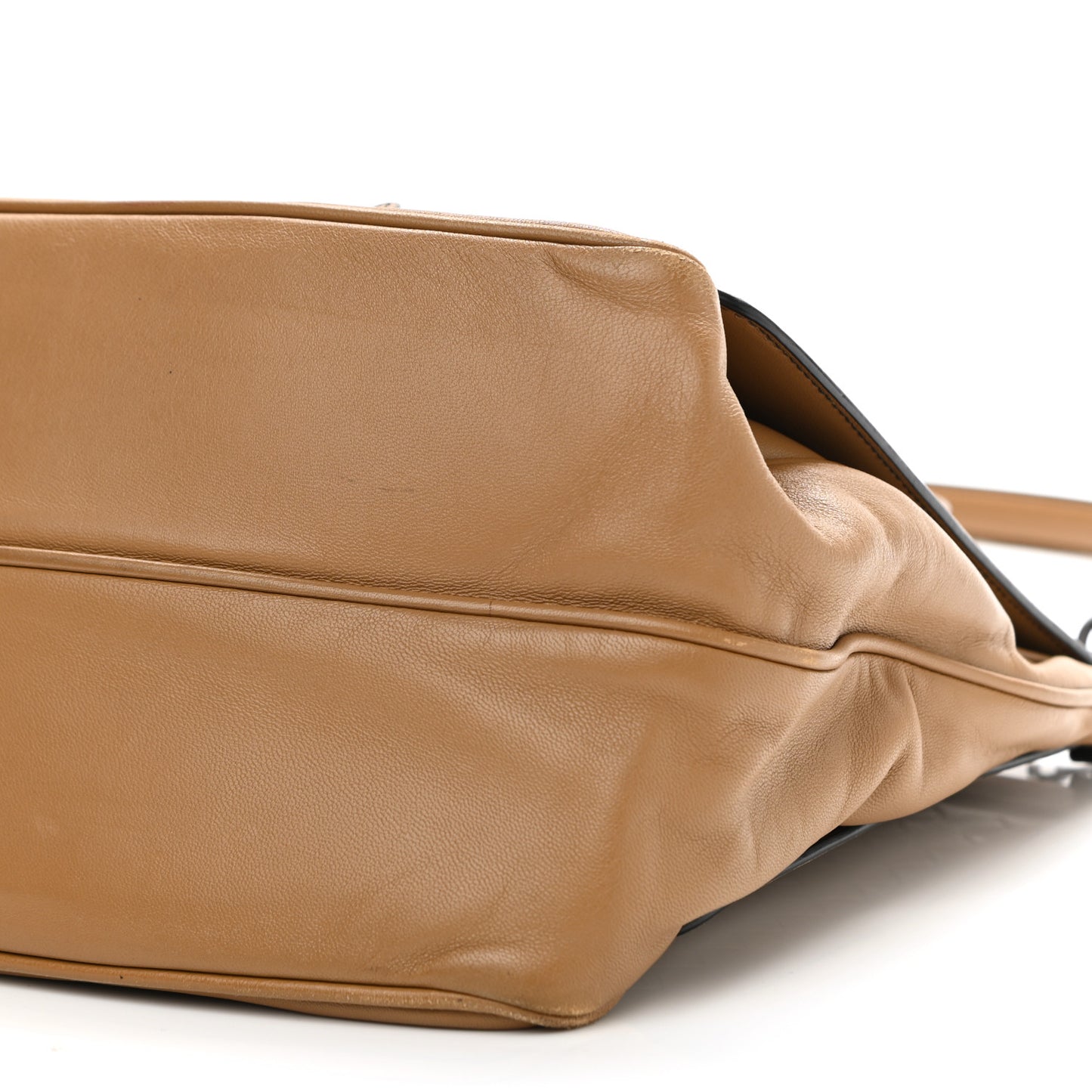 Nappa Intrecciato Top Handle Tote Camel